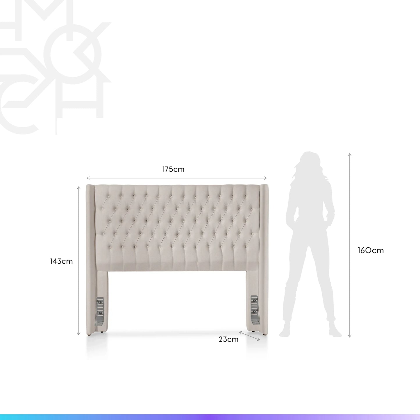 Reembalado - Cabeceira Queen Estofada Liya Capitonê 175 cm - Linho Off White