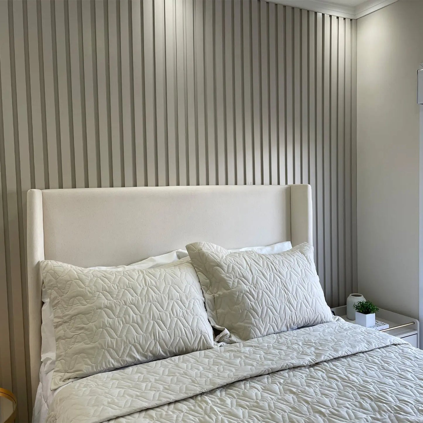 Reembalado - Cabeceira Queen Estofada Liya 175 cm - Linho Off White