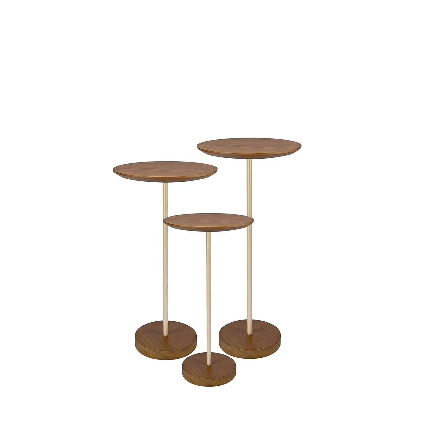 Reembalado - Mesa Lateral Eggo 57 cm - Natural c/ Champanhe