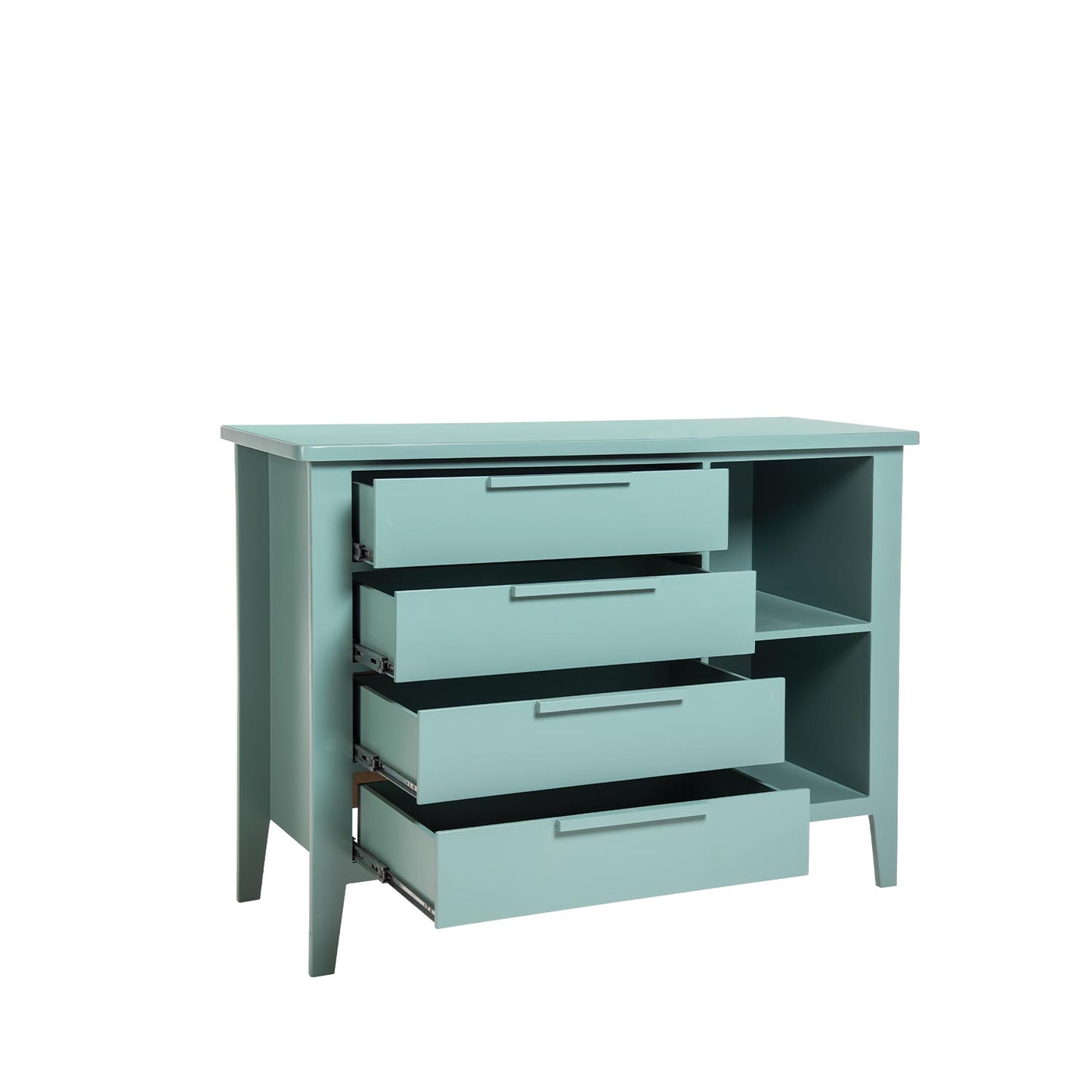 Reembalado - Cômoda Sapateira Sid c/ 4 Gavetas e 2 Nichos Eucalipto Verde