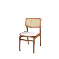 Reembalado - Cadeira Ceci - Mel c/ Palhinha - Linho Off White