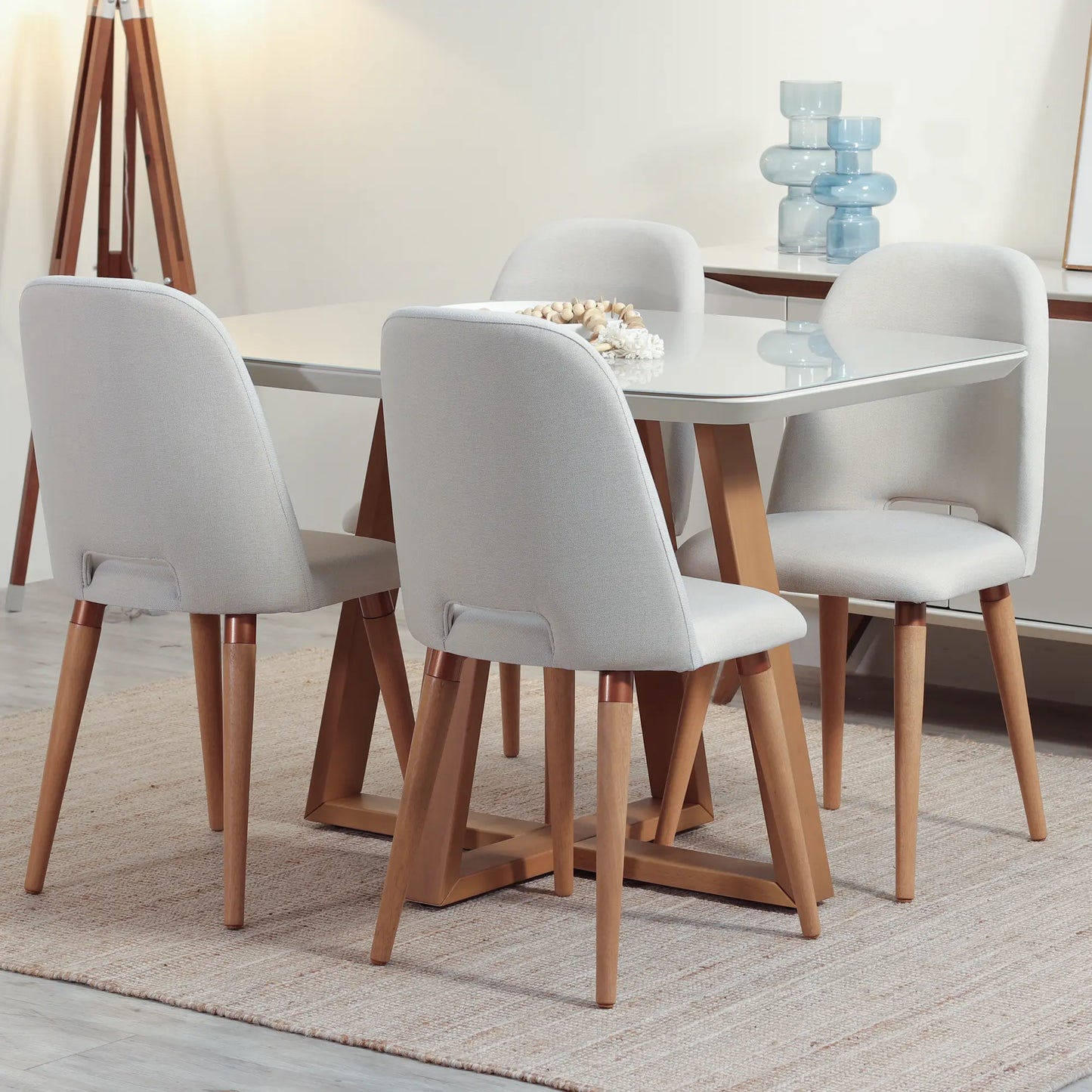 Reembalado - Cadeira Drop Linho - Off White - Cobre - Cinamomo