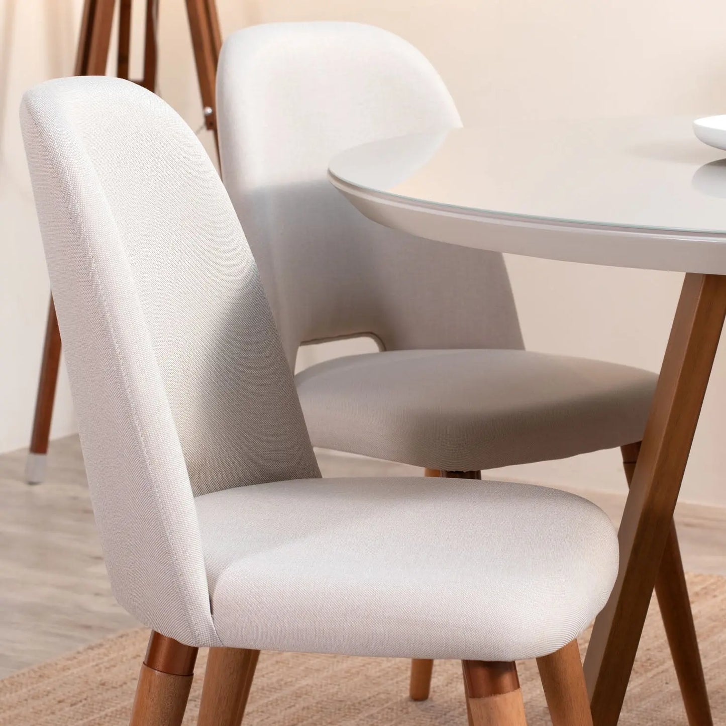 Reembalado - Cadeira Drop Linho - Off White - Cobre - Cinamomo