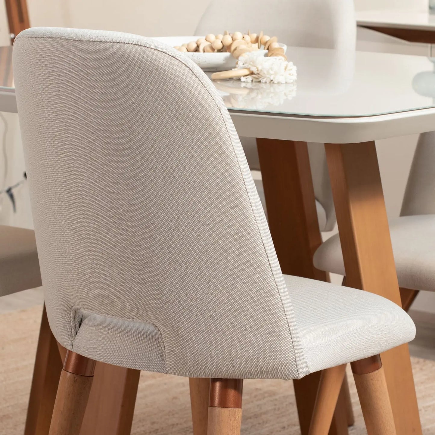 Reembalado - Cadeira Drop Linho - Off White - Cobre - Cinamomo