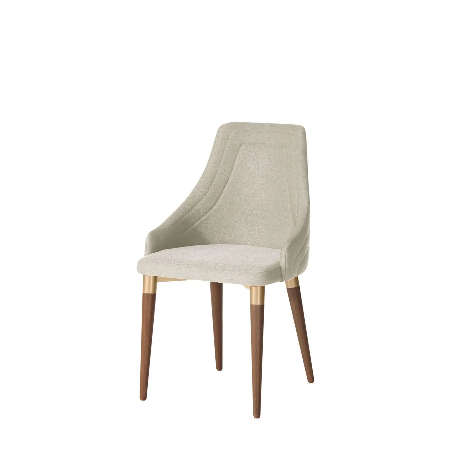 Reembalado - Cadeira Evelyn Linho - Off White - Dourado - Natural