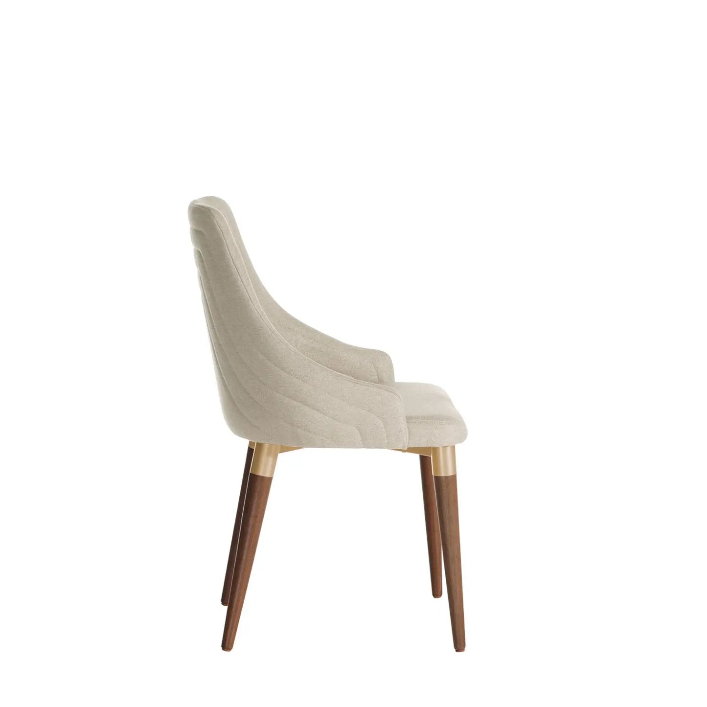 Reembalado - Cadeira Evelyn Linho - Off White - Dourado - Natural