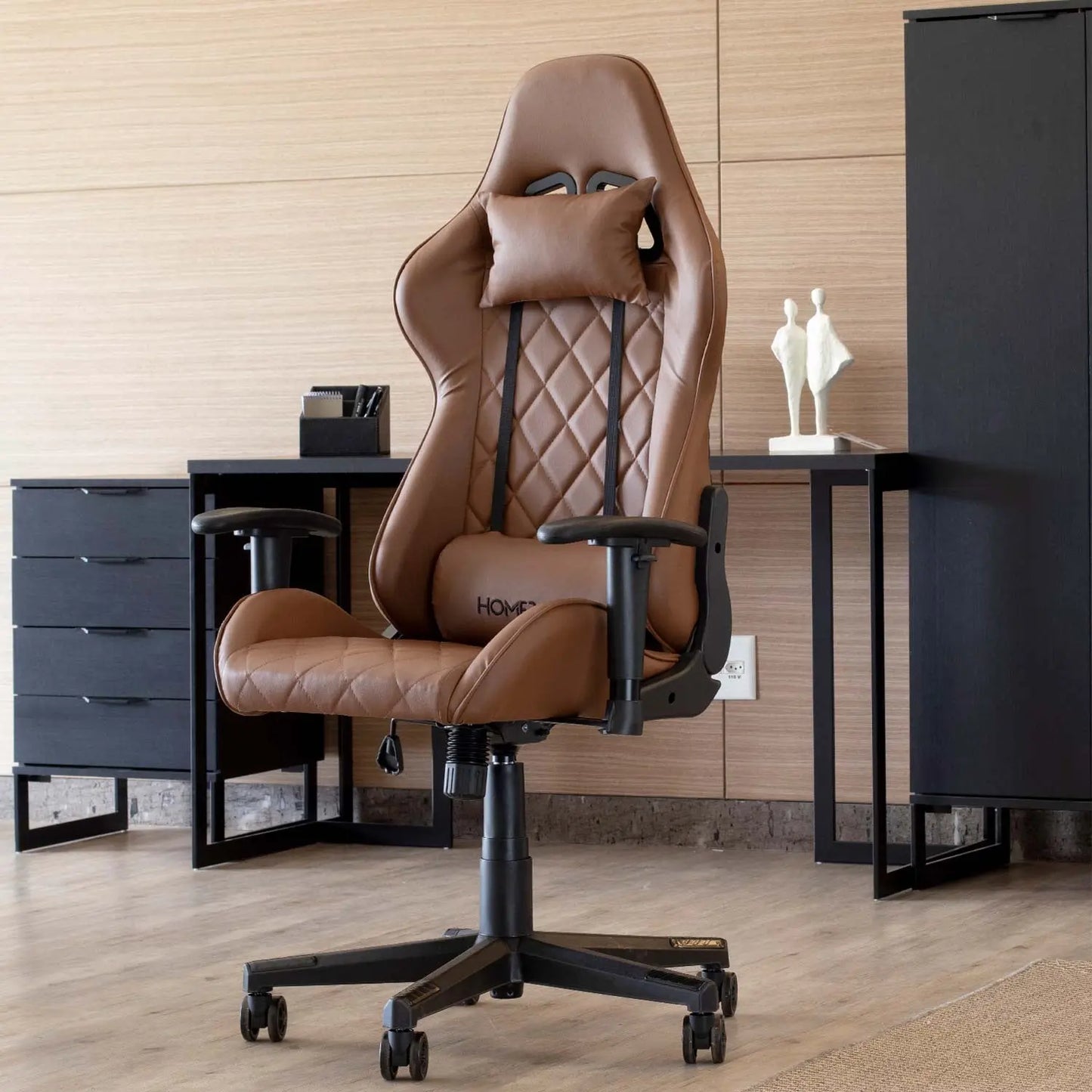 Reembalado - Cadeira Gamer Giratória Ceo PU Caramelo