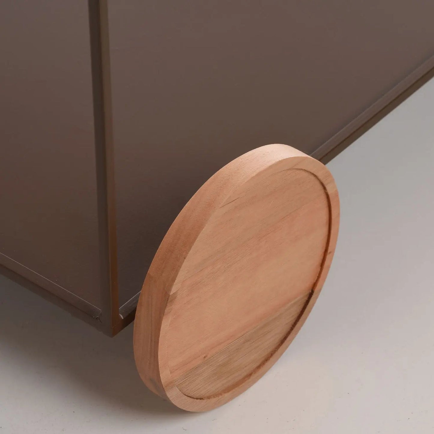 Reembalado - Carrinho Bar 2 Prateleiras em Aço e Rodas de MDF Mercúrio 90 cm - Marrom c/ Natural