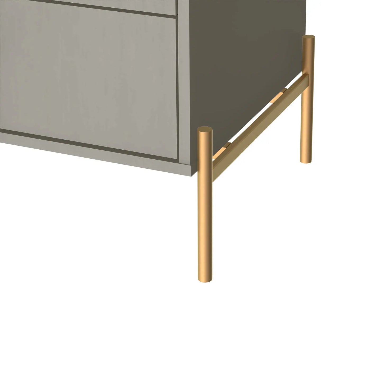 Reembalado - Cômoda c/ 6 Gavetas Jasper 180 cm - Grigio Gloss c/ Dourado
