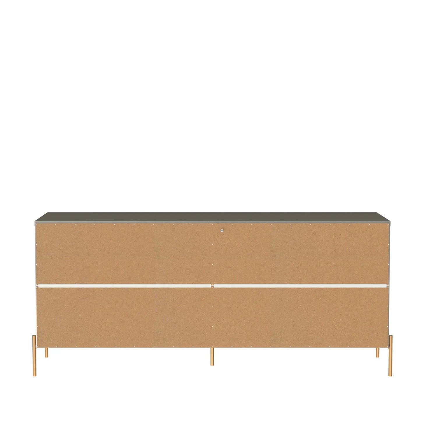 Reembalado - Cômoda c/ 6 Gavetas Jasper 180 cm - Grigio Gloss c/ Dourado