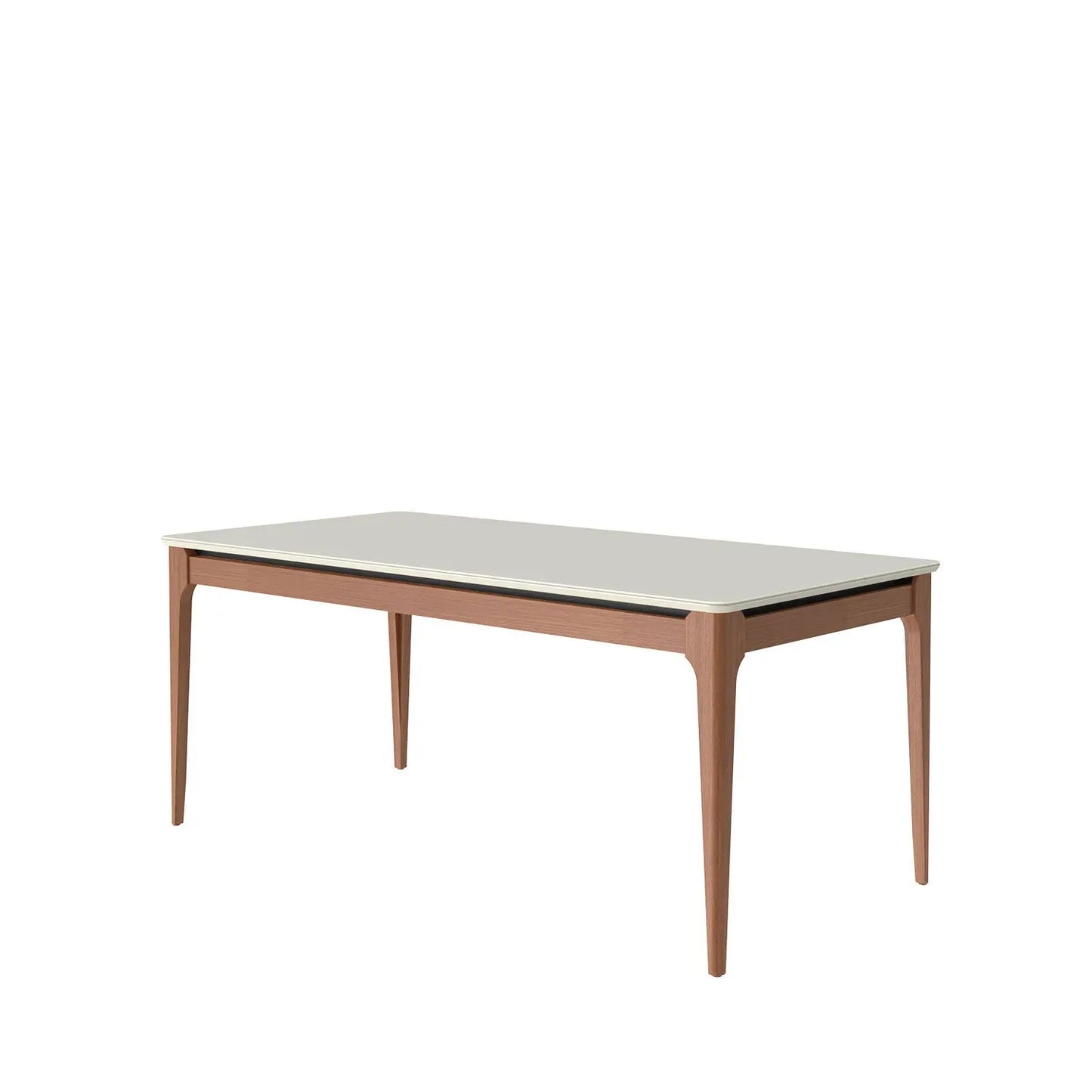 Reembalado - Mesa de Jantar Addar 180 cm - Natural c/ Vidro Off White