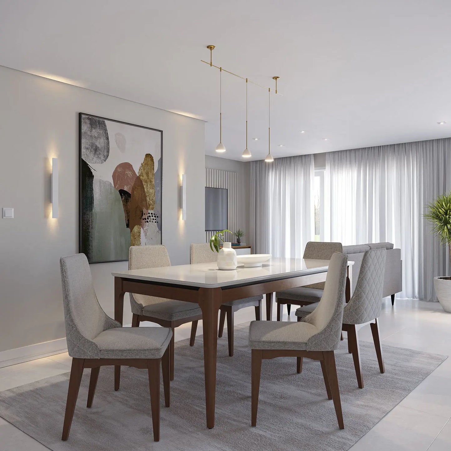 Reembalado - Mesa de Jantar Addar 180 cm - Natural c/ Vidro Off White