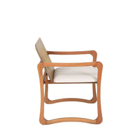 Reembalado - Poltrona Piquet - Mel c/ Linho Mescla Off White