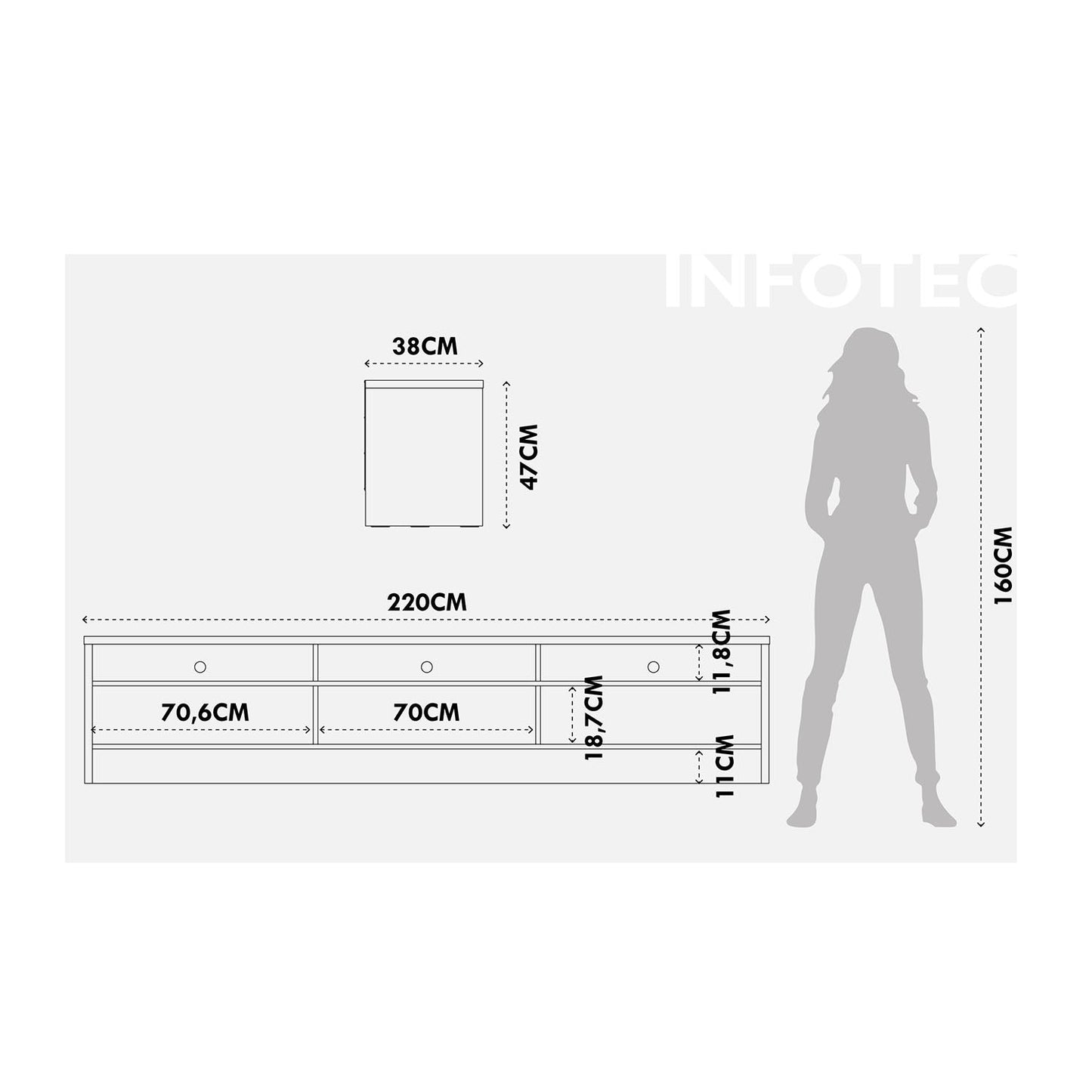 Reembalado - Rack Aspen 219 cm - Preto Fosco