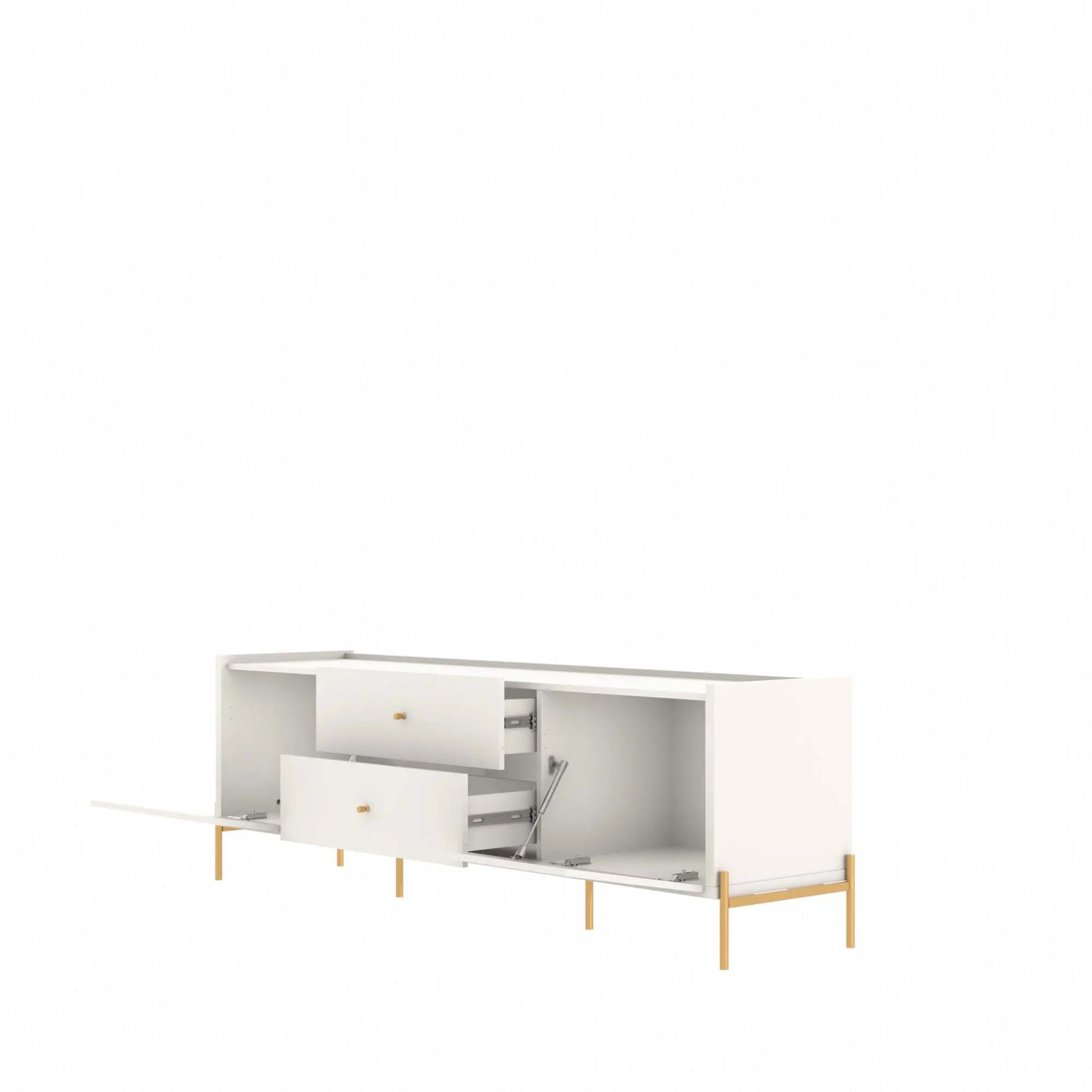 Reembalado - Rack Jasper 185 cm - Off White Fosco c/ Dourado