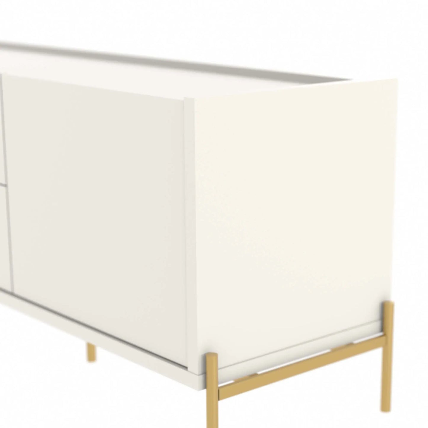 Reembalado - Rack Jasper 185 cm - Off White Fosco c/ Dourado