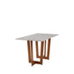 Conjunto de Jantar Mesa Zenna 4 Cadeiras com Palhinha Marla - Natural c/ Off White