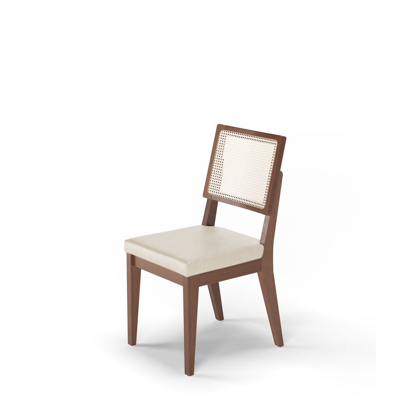 Reembalado - Cadeira com Palhinha Saga - Natural c/ PU Off White