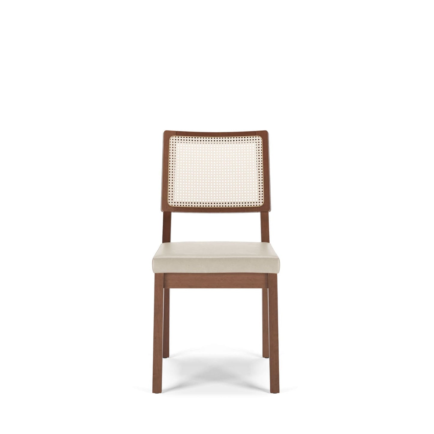 Reembalado - Cadeira com Palhinha Saga - Natural c/ PU Off White
