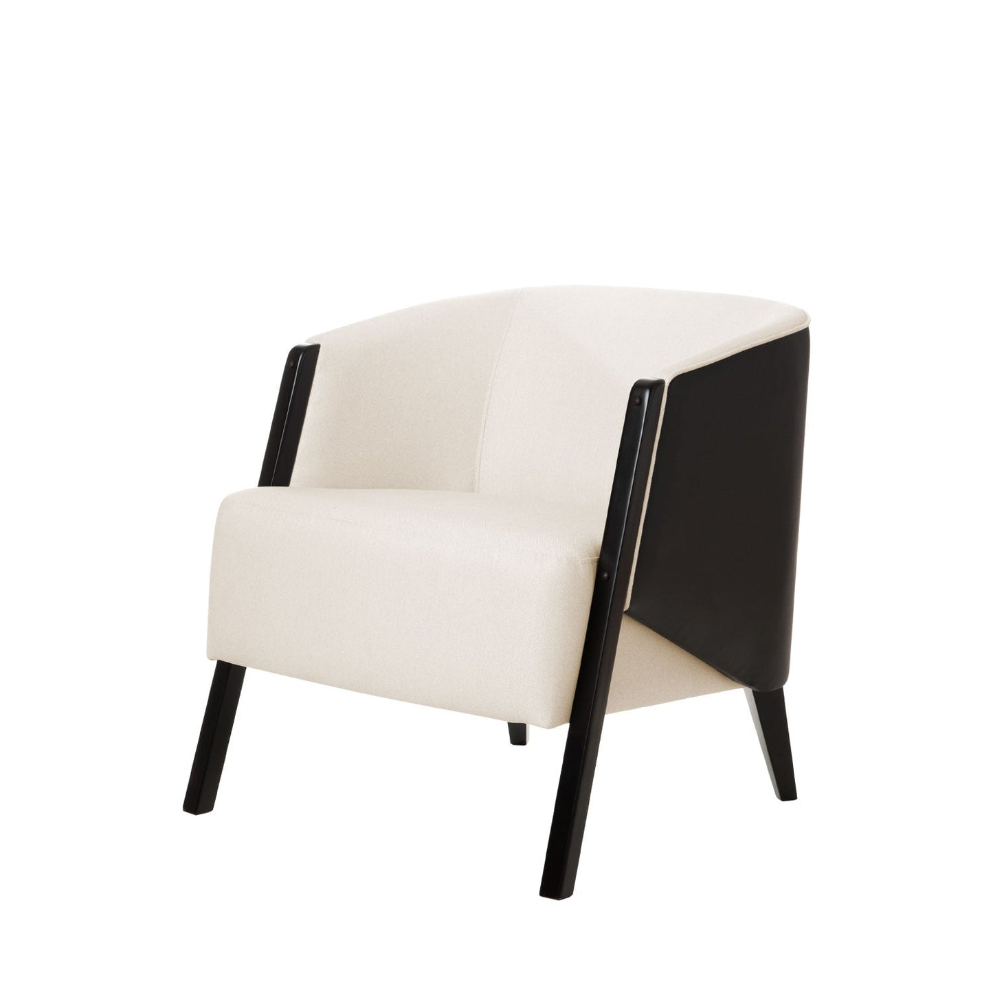 Homedock Poltrona Nadia - Linho Fendi c/ PU Preto Mobel