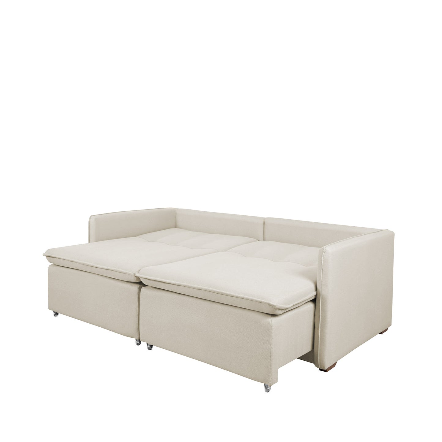 Reembalado - Sofá Cama Retrátil e Reclinável 3 Lugares Vancouver 196 cm - Linho Texturizado Off White