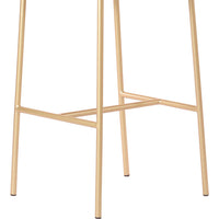 Mostruário - Banqueta Alta de Aço Estofada Lucille - Dourado c/ Veludo Fendi