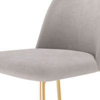 Mostruário - Banqueta Alta de Aço Estofada Lucille - Dourado c/ Veludo Fendi