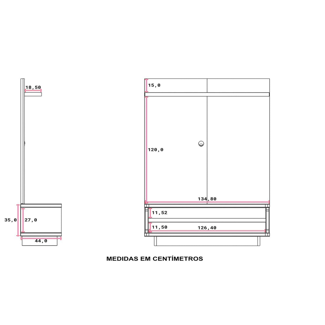 Reembalado - Módulo Rack Ivar 135 cm - Cinamomo c/ Off White Fosco