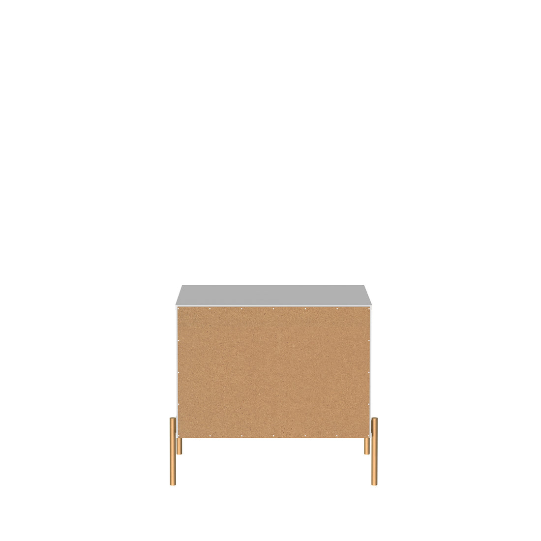 Reembalado - Mesa de Cabeceira Jasper 63 cm - Branco Gloss c/ Dourado