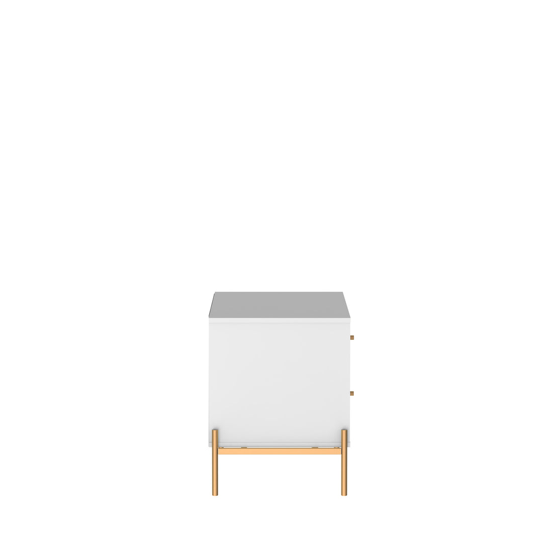 Reembalado - Mesa de Cabeceira Jasper 63 cm - Branco Gloss c/ Dourado