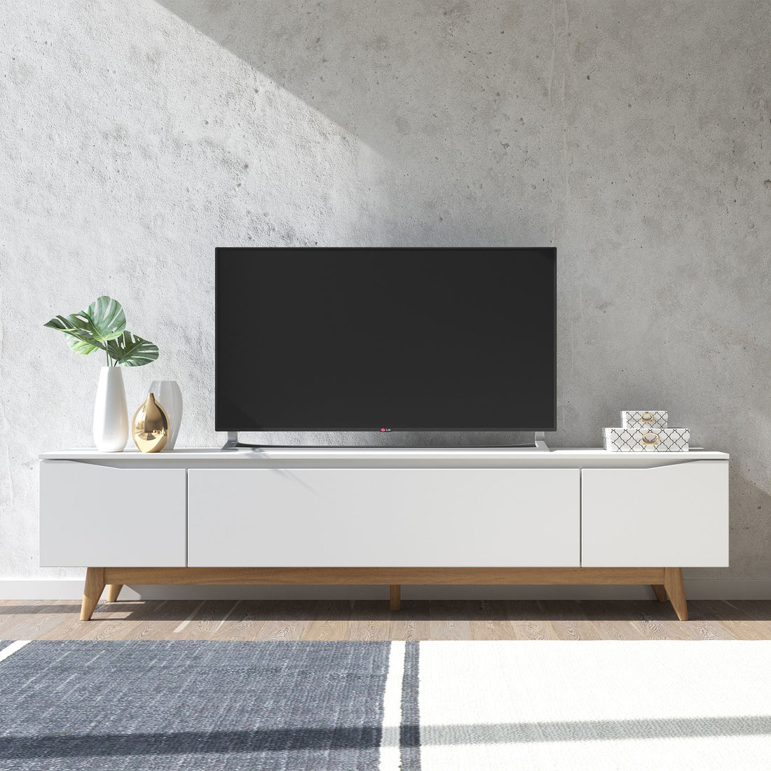 Reembalado - Rack Flynt 219 cm - Natural c/ Off White Fosco