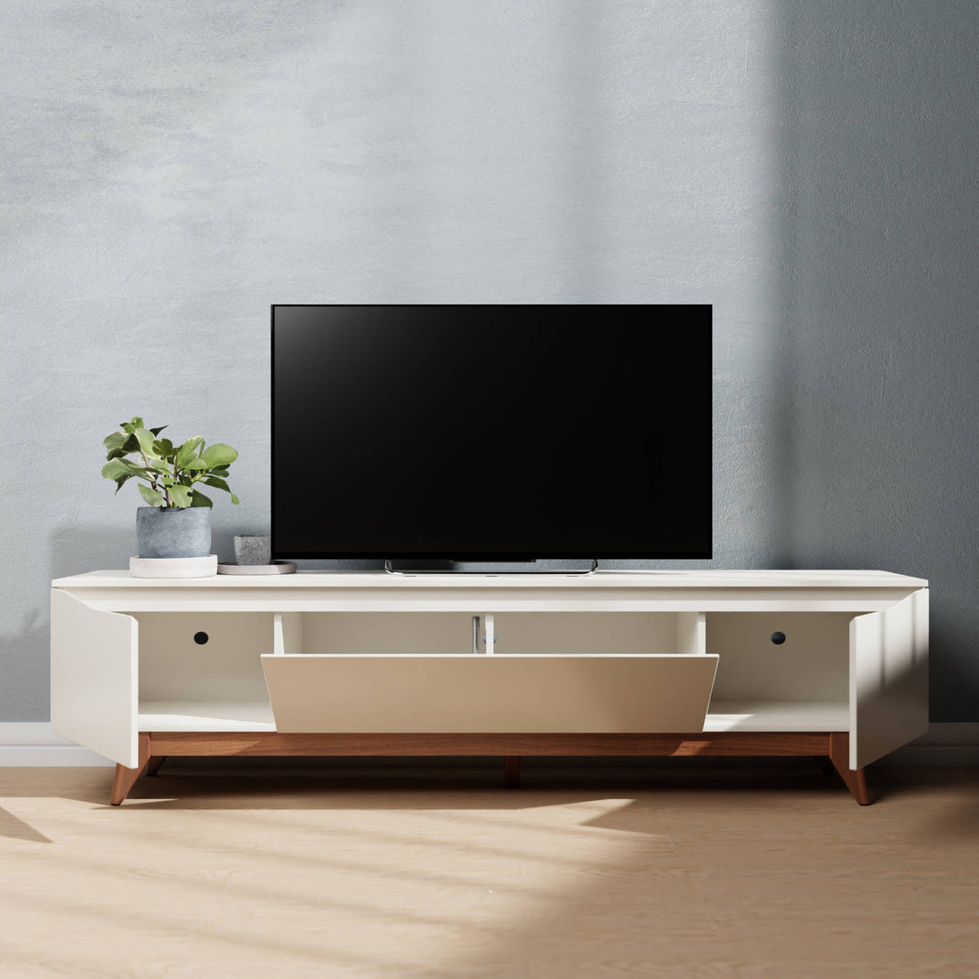 Reembalado - Rack Flynt 219 cm - Natural c/ Off White Fosco