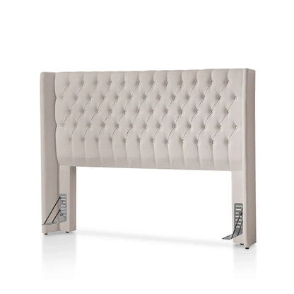 Reembalado - Cabeceira Queen Estofada Liya Capitonê 175 cm - Linho Off White