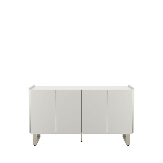 Reembalado - Buffet 4 Portas 2 Prateleiras Arcádia 137 cm - Champanhe c/ Off White Fosco