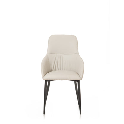 Reembalado - Cadeira Alina - PU Off White c/ Preto