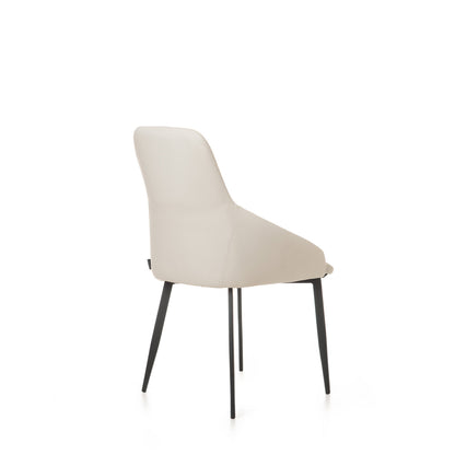 Reembalado - Cadeira Alina - PU Off White c/ Preto