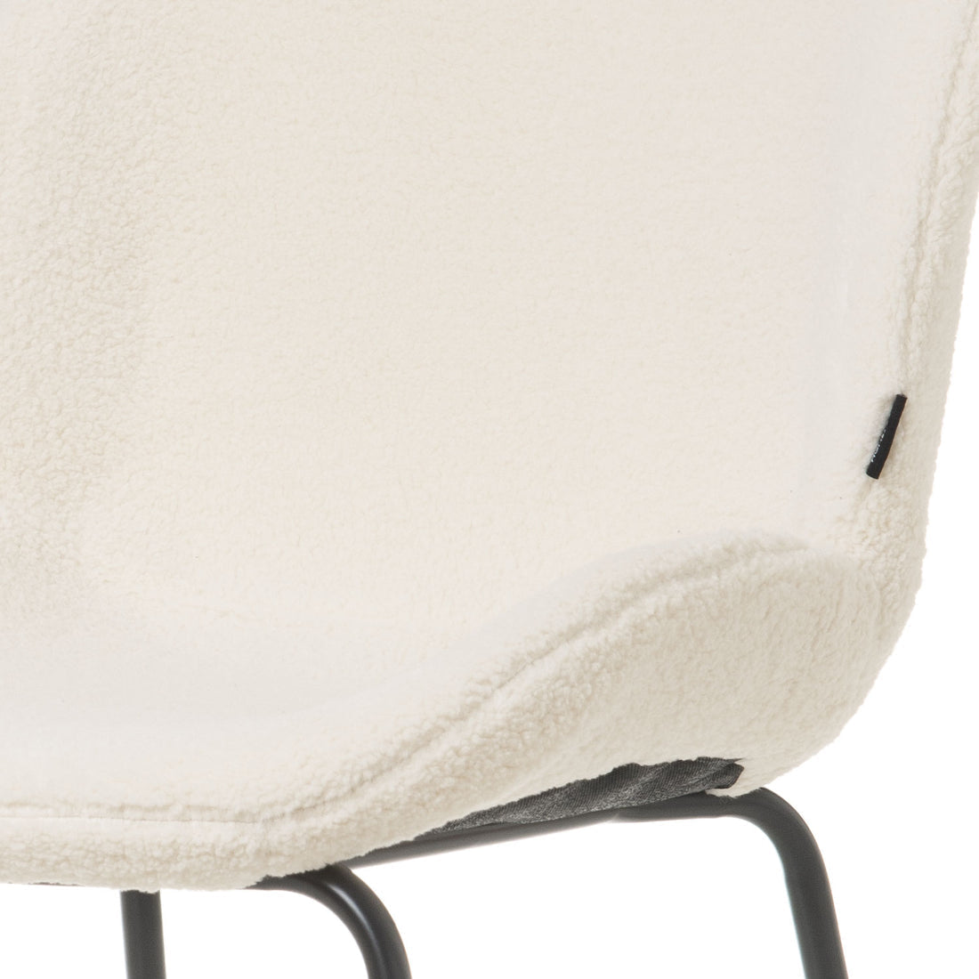 Reembalado - Cadeira Hannah - Bouclê Off White c/ Preto