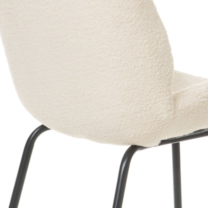 Reembalado - Cadeira Hannah - Bouclê Off White c/ Preto