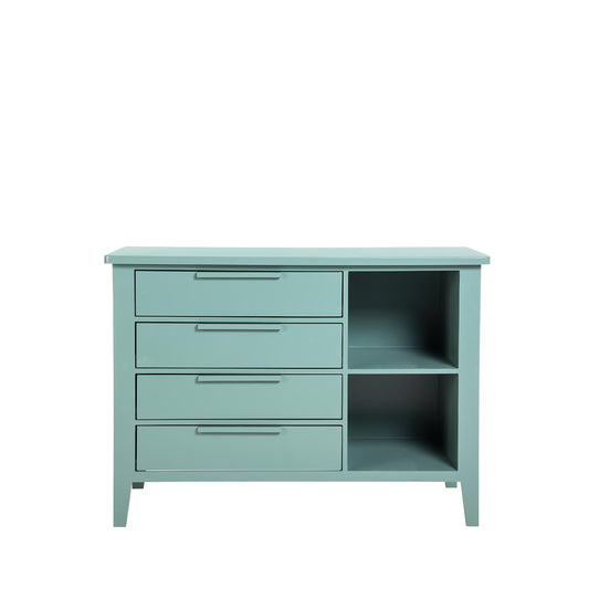 Reembalado - Cômoda Sapateira Sid c/ 4 Gavetas e 2 Nichos Eucalipto Verde
