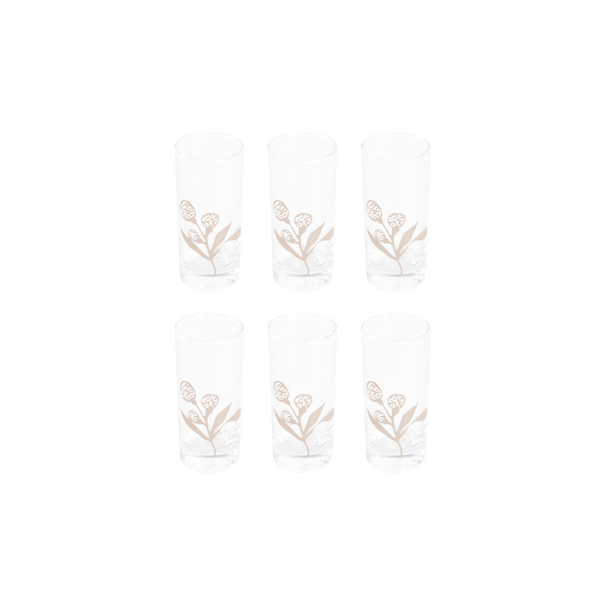 Jogo de 6 Copos de Vodka em Vidro 70 ml Florear