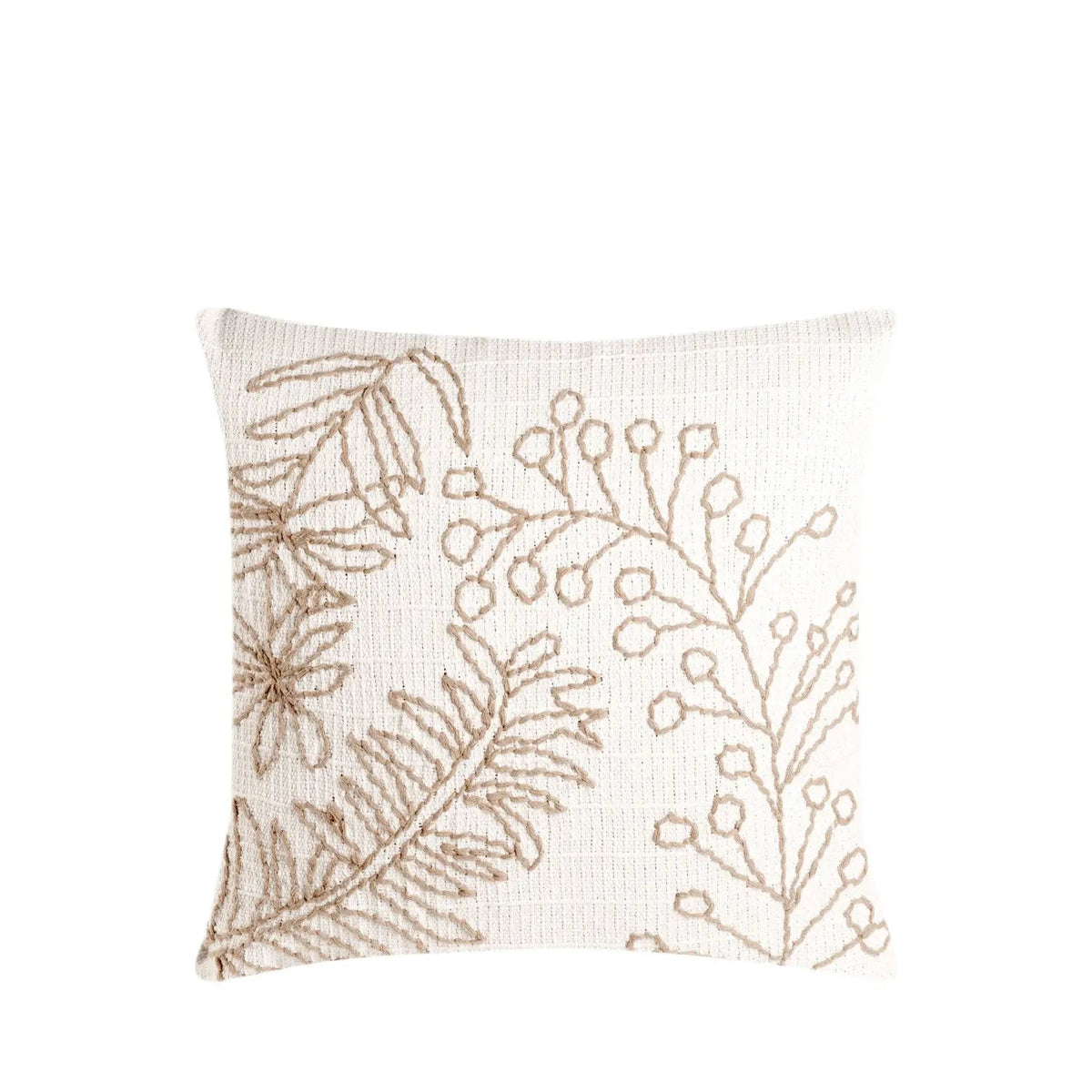 Almofada Florear 45 x 45 cm - Cru c/ Ramos Caramelo