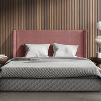 Reembalado - Cabeceira King Estofada Liya 208 cm - Linho Mescla Rosa