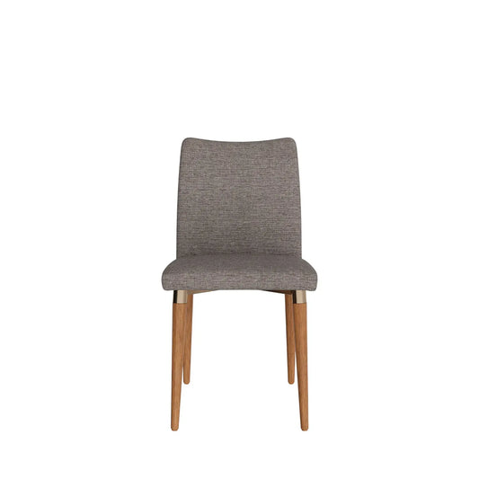 Cadeira Iron - Linho Mescla Cinza - Dourado - Natural