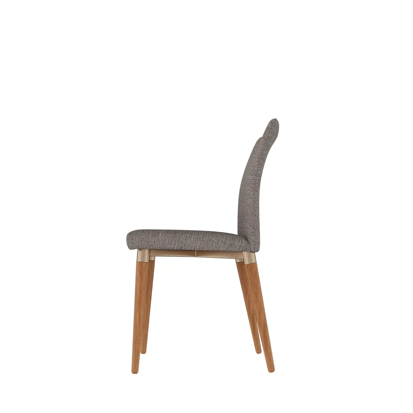 Cadeira Iron - Linho Mescla Cinza - Dourado - Natural
