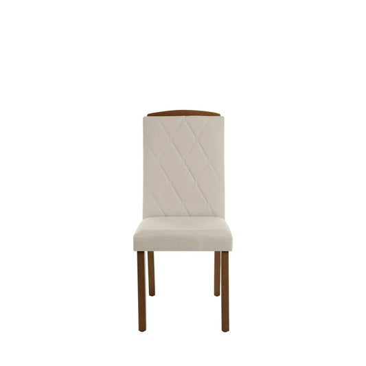 Conjunto de 2 Cadeiras Daisy Linho - Off White - Natural