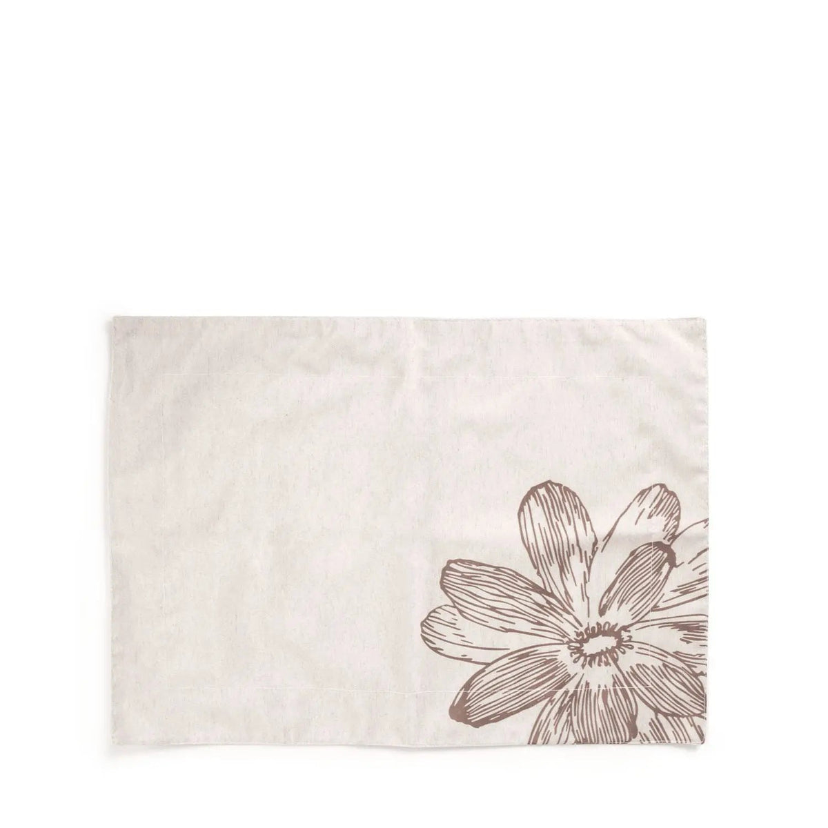 Lugar Americano Florear 48 x 33 cm - Mescla Cru c/ Flor Marrom