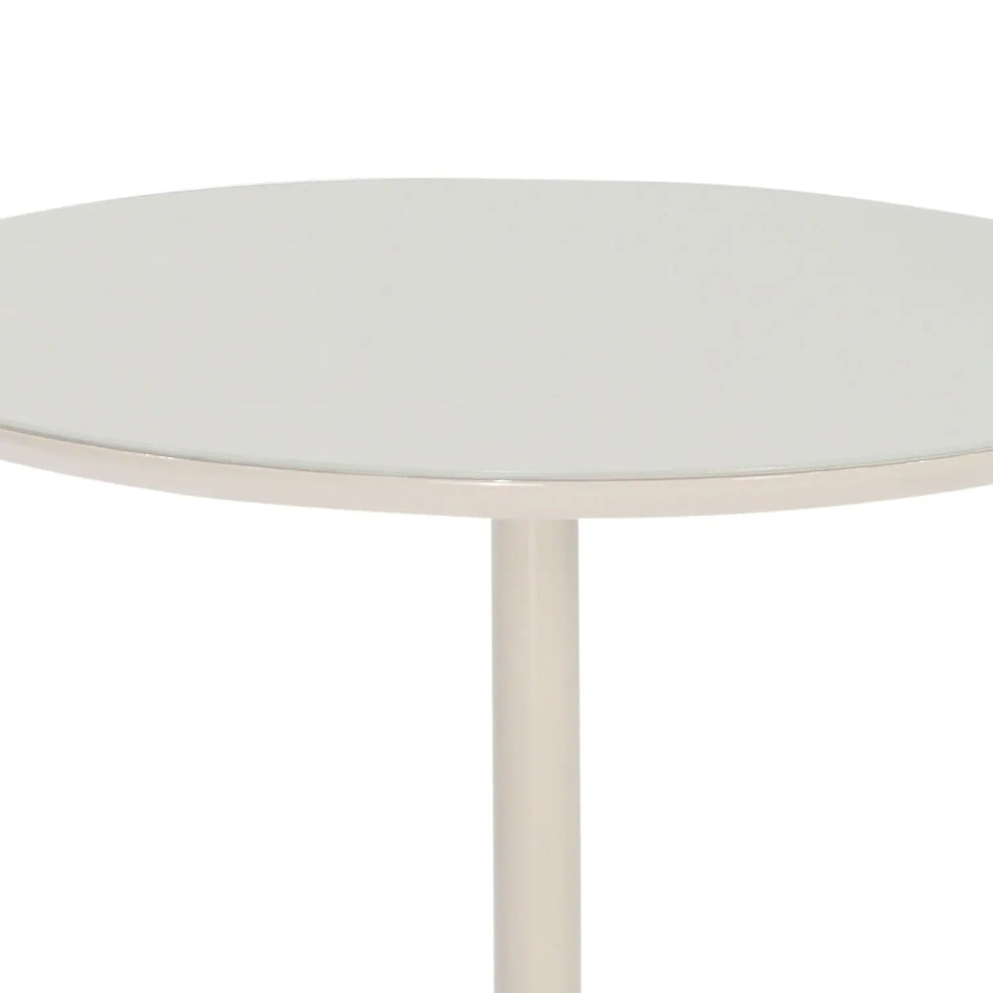 Mesa Apoio Saarinen Monocromática Tampo de Vidro 60 cm - Off White