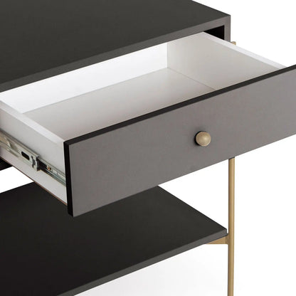 Reembalado - Mesa de Cabeceira c/ 1 Gaveta Kaunas - Preto