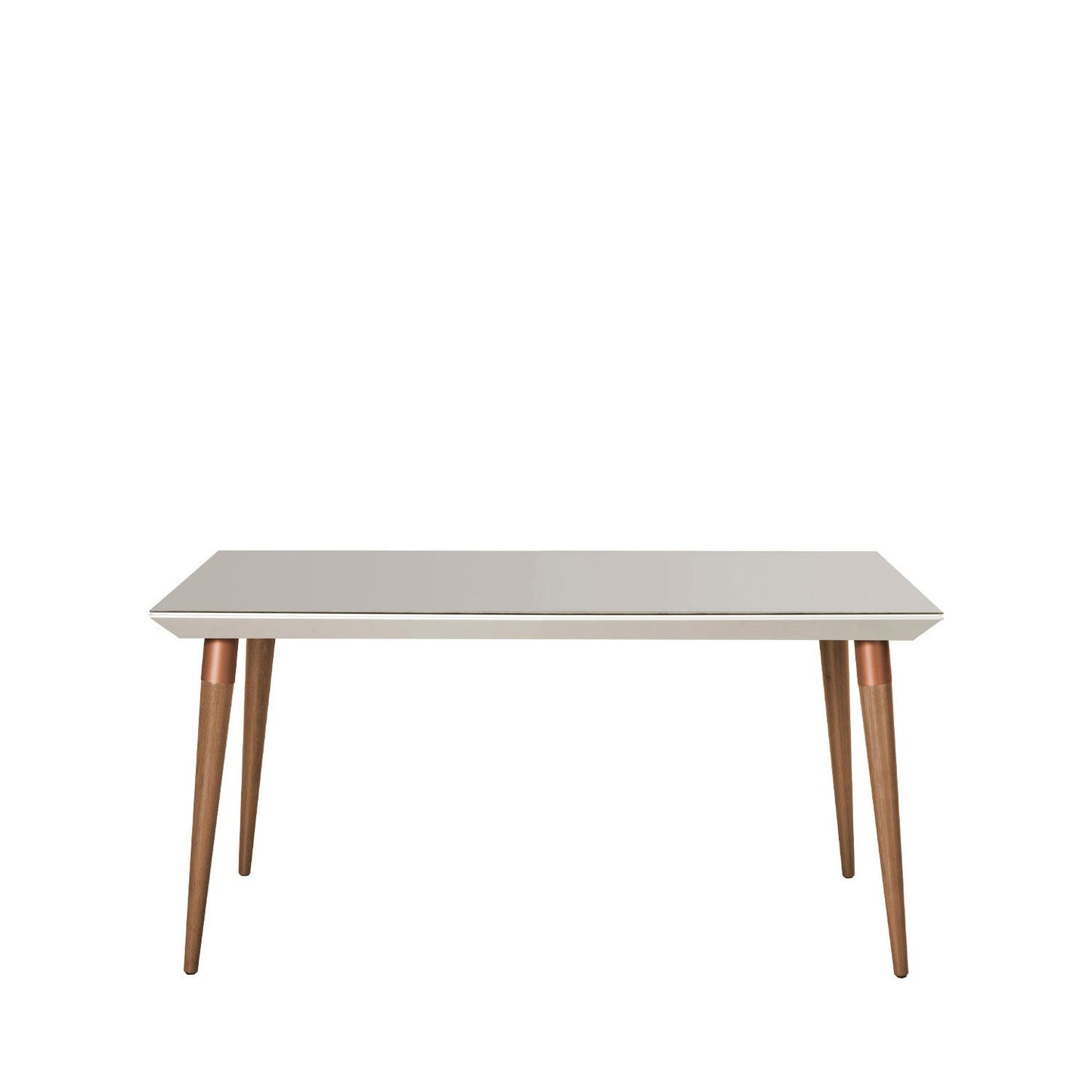 Reembalado - Mesa de Jantar Liv 160 cm - Natural c/ Vidro Off White