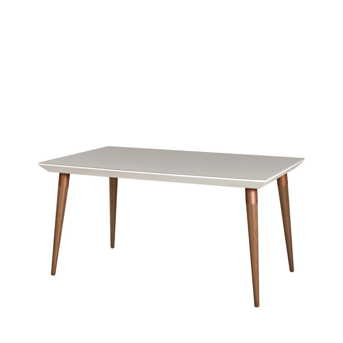 Reembalado - Mesa de Jantar Liv 160 cm - Natural c/ Vidro Off White